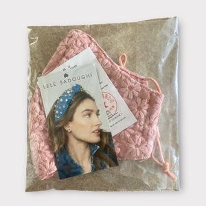 Lele Sadoughi Face Mask, Non Medical, Reusable, Cotton Linen, Embroidery NWT